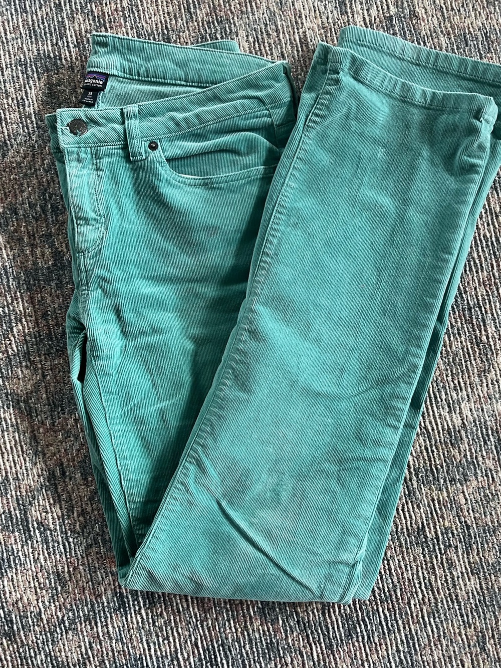 Patagonia Women’s Skinny Corduroy Jeans in Teal Green